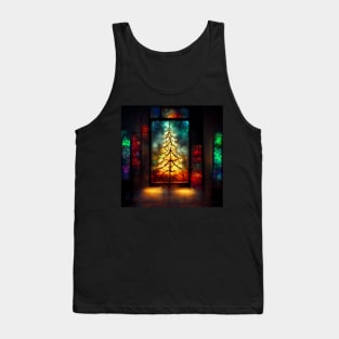 Holidays Christmas Tree Stained Glass Tank Top